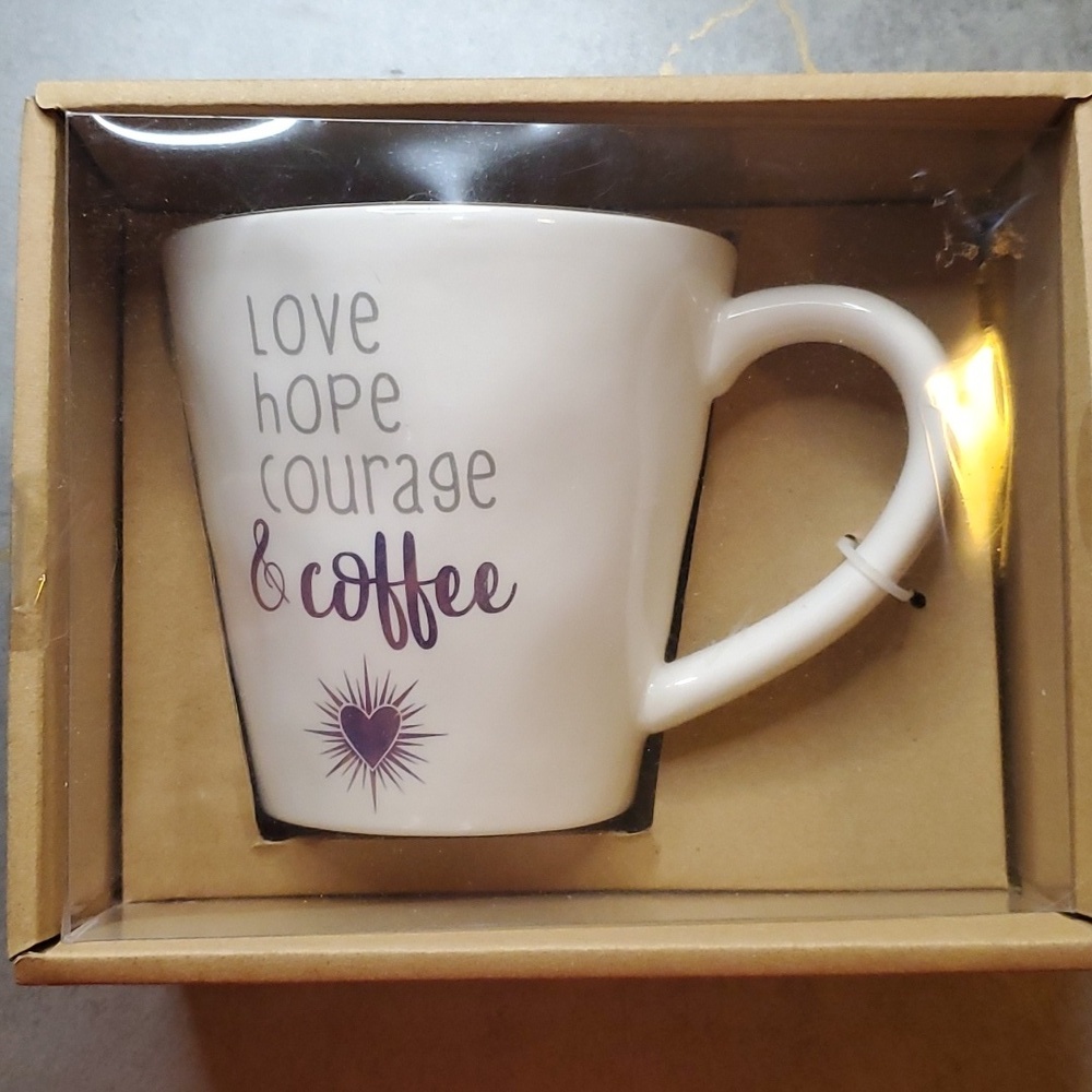 Love Hope Courage Coffee Mug NWT